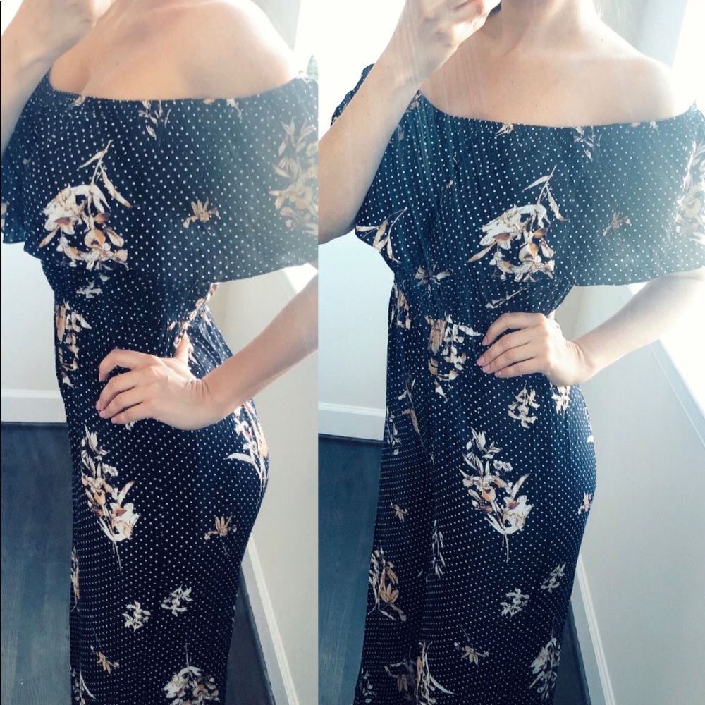 Dotted Floral OTS Jumpsuit